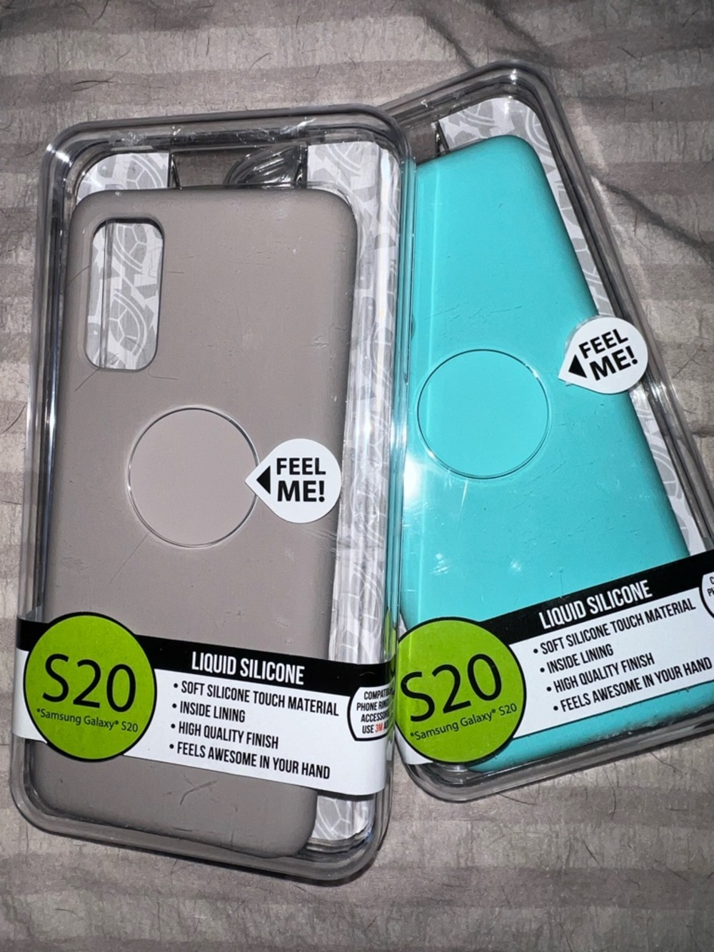 Samsung Galaxy S20 Liquid Silicone Case 2-Pack - Gray & Teal